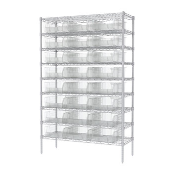 Picture of Akro-Mils AWS184830280SC Akrobin 2000 lb Adjustable Clear Chrome Steel Open Fixed Shelving System (Main product image)