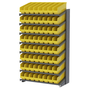 Picture of Akro-Mils APRS18048 APRS 900 lb Yellow Gray Powder Coated Steel 16 ga Single Sided Fixed Rack (Main product image)