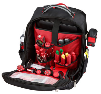 Milwaukee Red/Black Ballistic Material Backpack - 7.87 in Length - 11.8 in Wide - 48-22-8202