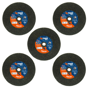 Weiler Tiger Zirc Portable Snagging Wheel 68343 - Type 1 (Straight) - 6 in - Alumina Zirconia - 16 - Q