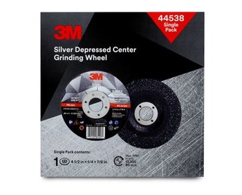 3M Silver Ceramic Depressed-Center Grinding Wheel - 4 1/2 in Diameter - 44538