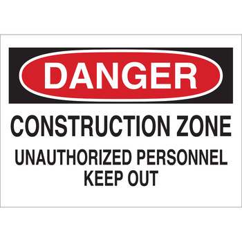 Picture of Brady B-120 Fiberglass Reinforced Polyester Rectangle White English Road Construction Sign part number 70255 (Main product image)