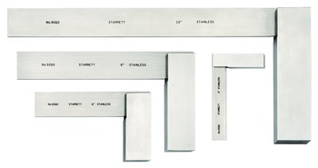 Picture of Starrett Stainless Steel 2-31/32 in3-31/32 in5-29/32 in12-1/32 in (75mm100mm150mm300mm) Toolmakers Grade Stainless Steel Square Set S3020Z (Main product image)