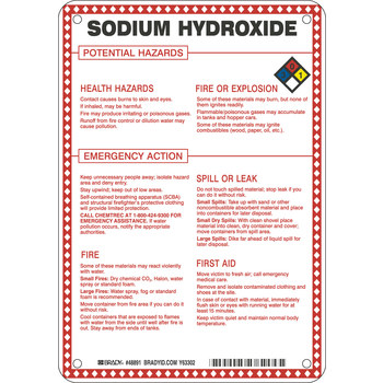 Picture of Brady B-120 Fiberglass Reinforced Polyester Rectangle White English Chemical Warning Sign part number 48891 (Main product image)