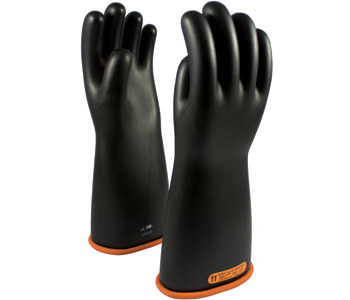PIP Novax 155-4-16 Work Gloves 155-4-16,11, Size 11, Rubber, Black, Orange