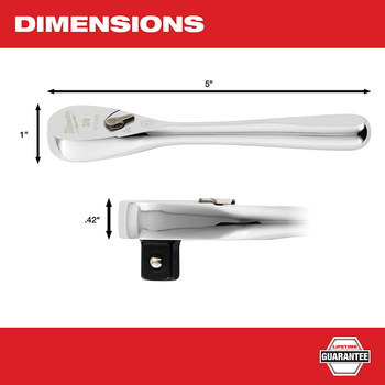 Milwaukee 48-22-9036 Ratchet - Chrome Vanadium Steel - 5 in