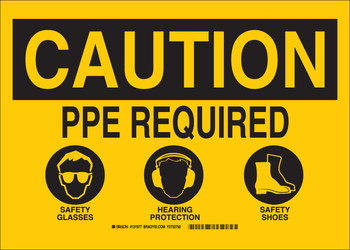 Picture of Brady B-120 Fiberglass Reinforced Polyester Rectangle English PPE Sign part number 131978 (Main product image)
