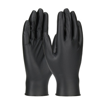 Picture of PIP Ambi-dex Grippaz 67-246 Black Medium Nitrile Powder Free Disposable Gloves (Main product image)