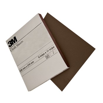 3M 011K Coated Aluminum Oxide Black Sand Paper Sheet - 9 in Width x 11 in Length - Cloth Backing - J Weight - Coarse - 02433