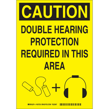 Picture of Brady B-120 Fiberglass Reinforced Polyester Rectangle Yellow English PPE Sign part number 105728 (Main product image)