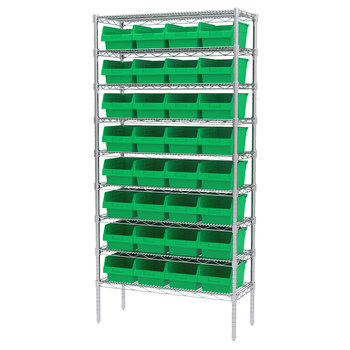 Picture of Akro-Mils AWS143630080 Shelfmax 2000 lb Adjustable Green Chrome Steel Open Fixed Shelving System (Main product image)