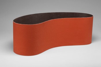 3M Cubitron 977F Coated Ceramic Orange Sanding Belt - Cloth Backing - YF Weight - 60 Grit - Medium - 6 in Width x 72 in Length - 69524