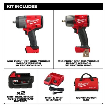 Milwaukee M18 FUEL High Torque Impact Wrench Kit 3010-22 - Li-Ion Battery - 18000 in/lb Max