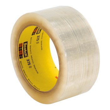 3M Scotch 375 Clear Box Sealing Tape - 72 mm Width x 50 m Length - 3.1 mil Thick - 68765