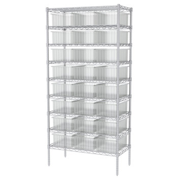 Picture of Akro-Mils AWS183633166SC Akro-Grid 2000 lb Adjustable Clear Chrome Steel Open Fixed Shelving System (Main product image)