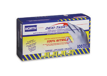 Picture of North Dexi-Task LA049PF Blue Medium Nitrile Unsupported Chemical-Resistant Gloves (Main product image)