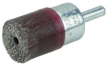 Weiler Polyflex Steel Cup Brush - Unthreaded Stem Attachment - 1 in Diameter - 0.010 in Bristle Diameter - Elastomer Type: Burgundy Standard - 35350