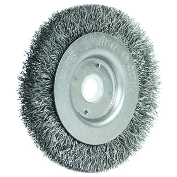 Weiler 00234 Wheel Brush - 3 in Dia - Crimped Steel Bristle