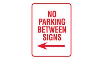 Picture of Brady B-959 Aluminum Rectangle White English Parking Restriction, Permission & Information Sign part number 103730 (Main product image)