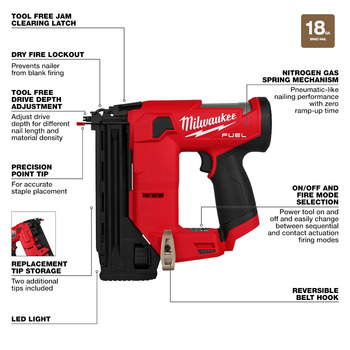 Milwaukee M12 FUEL Brad Nailer 2541-20 - 4.2 lb
