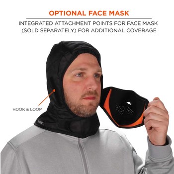 Ergodyne N-Ferno 6867 Black Nylon Cold Weather Head Liner - 720476-16867
