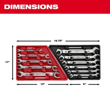 Milwaukee 48-22-9471 Double End Flare Nut Wrench Set - Chrome Vanadium Steel