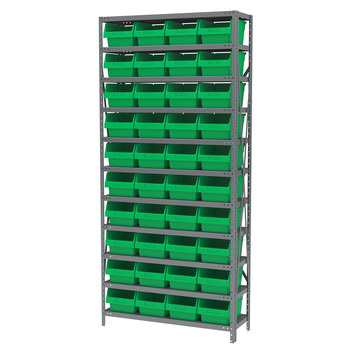Picture of Akro-Mils AS1279080 Shelfmax 6500 lb Adjustable Green Gray Powder Coated Steel 22 ga Open Fixed Shelving System (Main product image)
