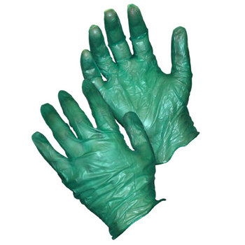 Picture of PIP Ambi-dex 64-436 Green Medium Vinyl Powdered Disposable Gloves (Main product image)
