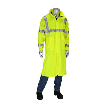 Picture of PIP Falcon Hi-Vis Lime Yellow 3XL Polyester/Cotton Jersey Rain Coat (Main product image)