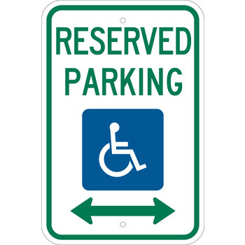 Picture of Brady B-959 Aluminum Rectangle White English Disabled Parking & Building Access Sign part number 94175 (Main product image)
