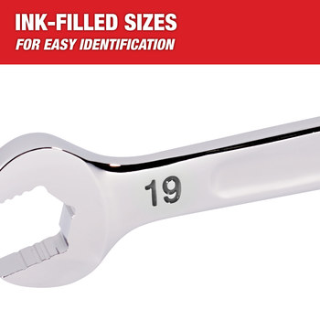 Milwaukee 48-22-9516 Ratcheting Combination Wrench Set - Chrome Vanadium Steel