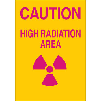 Picture of Brady B-401 Polystyrene Rectangle Yellow English Radiation Hazard Sign part number 25273 (Main product image)