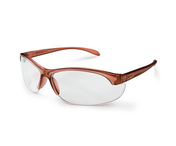 Picture of North W202 Silver Mirror Dusty Rose/Matte Clear Small Polycarbonate Standard Safety Glasses (Main product image)