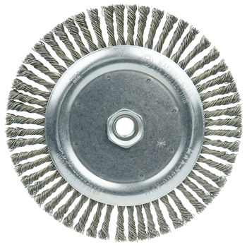 Weiler Vortec Pro 36297 Wheel Brush - 7 in Dia - Knotted - Stringer Bead Steel Bristle