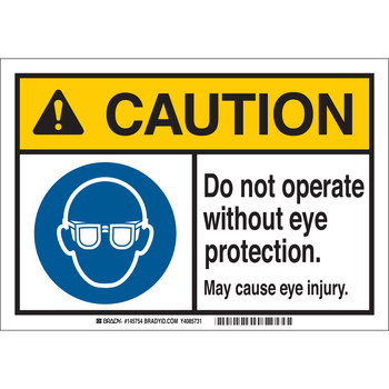 Picture of Brady B-869 Polypropylene Rectangle White English Safety Awareness Label part number 145754 (Main product image)
