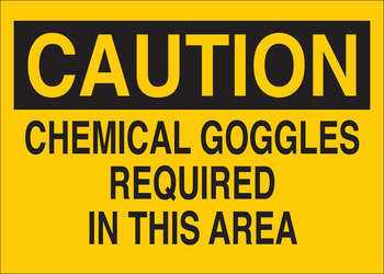 Picture of Brady B-302 Polyester Rectangle Yellow English Chemical Warning Sign part number 84972 (Main product image)