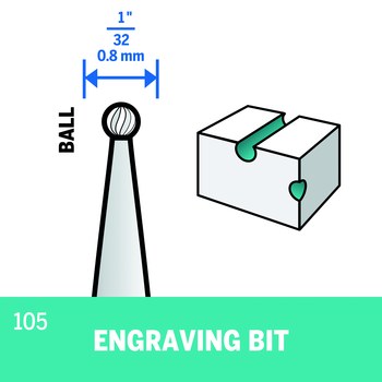 Dremel 1/32 in 105 Engraving Bit 105 - 1.5 in Overall Length - Tungsten Carbide