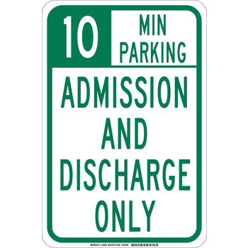 Picture of Brady B-555 Aluminum Rectangle White English Parking Restriction, Permission & Information Sign part number 129642 (Main product image)