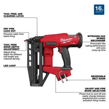 Milwaukee M18 FUEL Finish Nailer 3020-20 - 6.2 lb