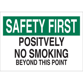 Picture of Brady B-302 Polyester Rectangle White English No Smoking Sign part number 88394 (Main product image)
