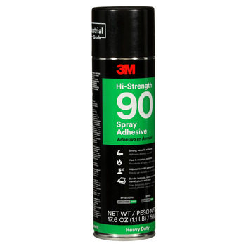 3M Hi-Strength 90 Spray Adhesive - Clear 24 fl oz Aerosol Can - 17.6 fl oz Net Weight - 30023