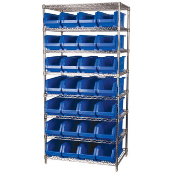 Picture of Akro-Mils AWS24360284 Akrobin 2000 lb Adjustable Blue Chrome Steel Open Fixed Shelving System (Main product image)