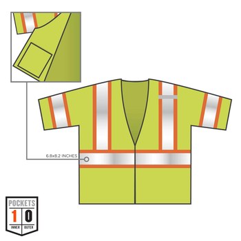Ergodyne Glowear High-Visibility Vest 8330Z 22185 - Size Large/XL - High-Visibility Lime