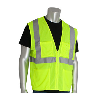 PIP High-Visibility Vest 302-MVGZ4P 302-MVGZ4PLY-S - Size Small - Lime Yellow - 20454