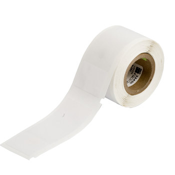 Picture of Brady Clear / White Self-Extinguishing, Self-Laminating Vinyl Thermal Transfer WML-511-292 Die-Cut Thermal Transfer Printer Label Roll (Main product image)