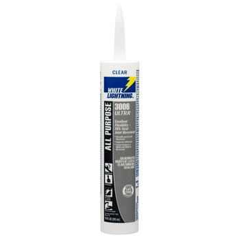 White Lightning 3006 Ultra Clear Caulk W11001010, 10 oz Can