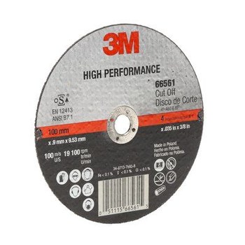3M COW Cutoff Wheel 66561 - Type 1 (Straight) - 4 in - Ceramic - 60 - Medium