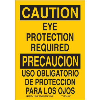 Picture of Brady B-302 Polyester Rectangle Yellow English / Spanish PPE Sign part number 90799 (Main product image)