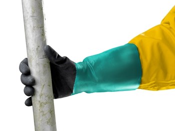 Ansell AlphaTec 58-535B Sea Green/Anthracite Grey 11 Supported Chemical-Resistant Glove - 14 in Length - Rough Finish - 13 mil Thick - 58-535B/SZ 11