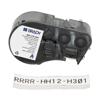 Picture of Brady PermaSleeve Black on White Polyolefin Thermal Transfer M4C-375-7641 Low Smoke Zero Halogen Heat-Shrink Label (Main product image)